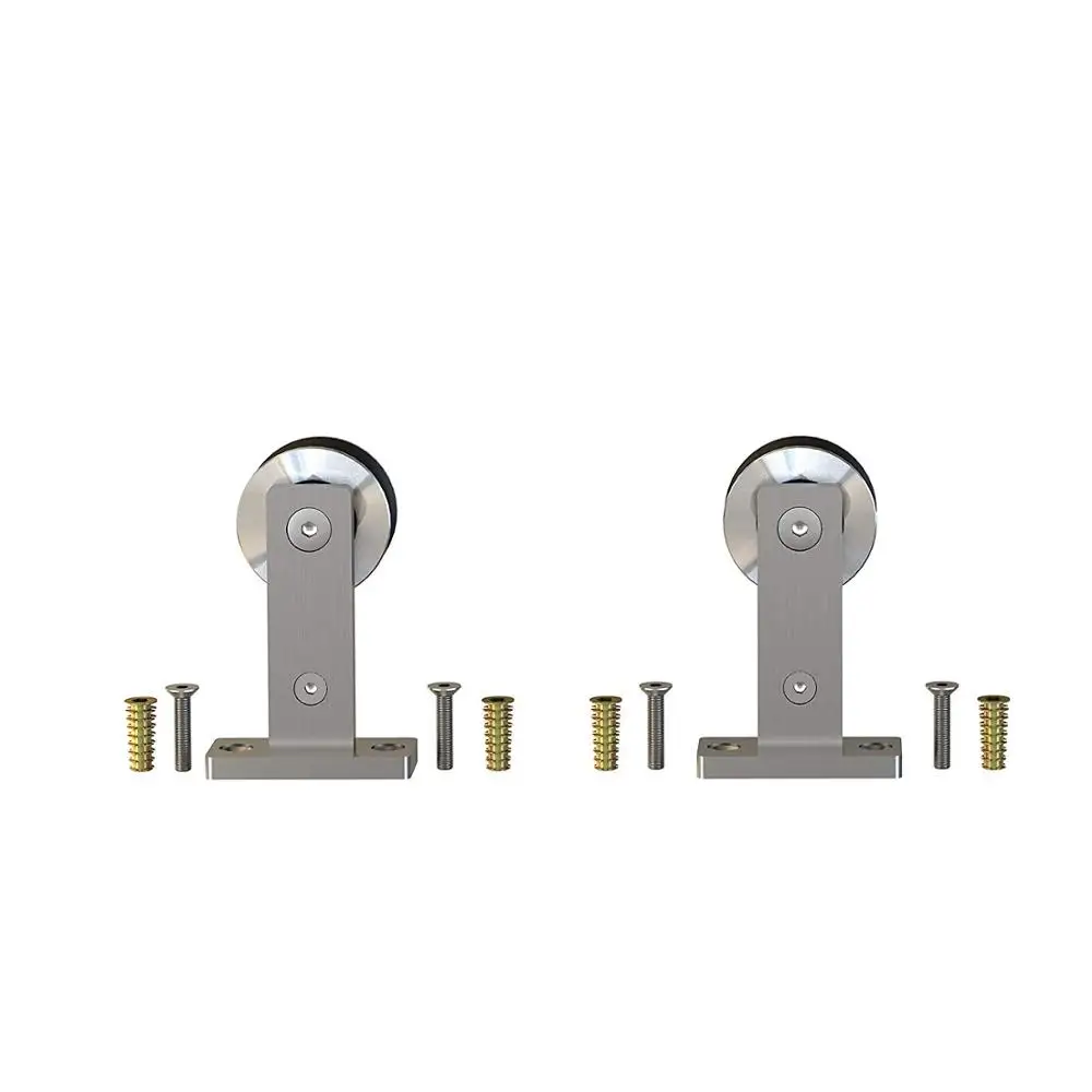 2 Stainless Steel Brushed Sliding Barn Door Hardware Hanger Rollers,Top Mount Basic Wheel