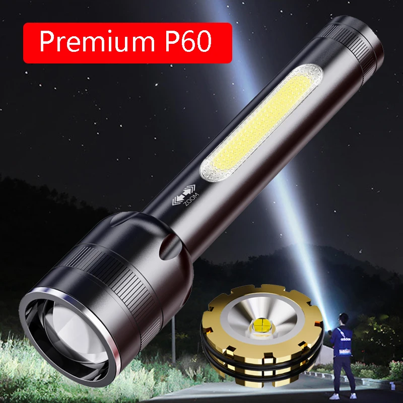 Powerful Flashlight P60 High Power Rechargeable LED 2400mAh USB Tactical Lamp Camping Lantern 18650 Battery Search Fishing Torch
Powerful Flashlight P60 High Power Rechargeable LED 2400mAh USB Tactical Lamp Camping Lantern 18650 Battery Search Fishing Torch