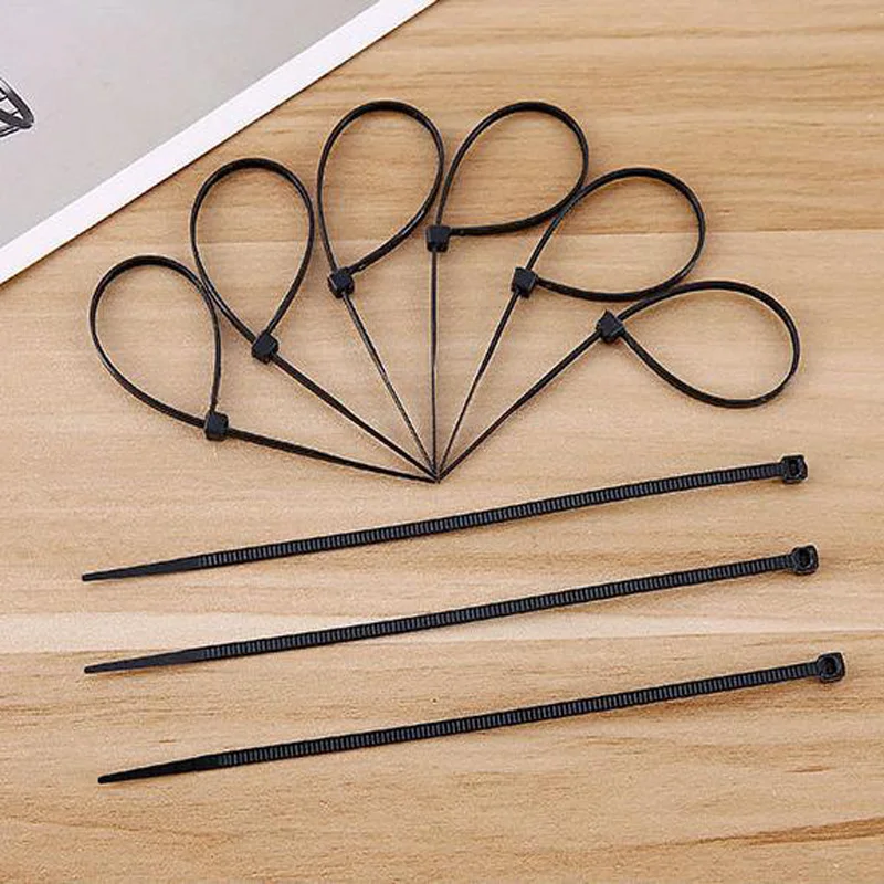 100 PCS/LOT 2.5x100/ 2.5x150/2.5x200mm Plastic Nylon Tie Black Cable Tie Fastening Ring Zip Wraps Strap organizer Accessories
100 PCS/LOT 2.5x100/ 2.5x150/2.5x200mm Plastic Nylon Tie Black Cable Tie Fastening Ring Zip Wraps Strap organizer Accessories