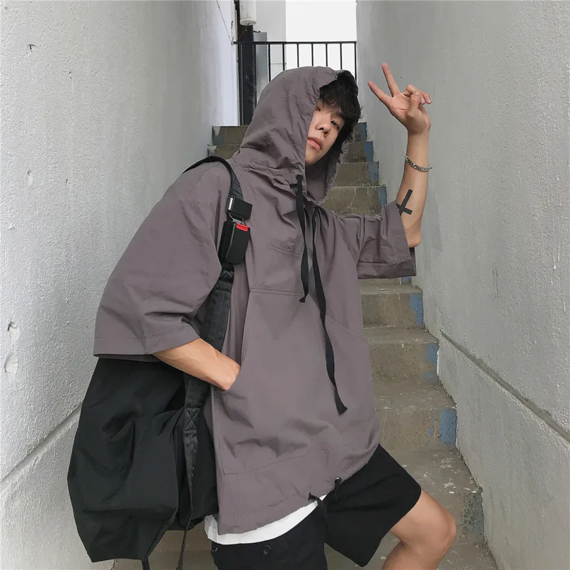 Summer Hooded T Shirt Men's Fashion Large Pocket Casual Short-sleeved T-shirt Men Streetwear Wild Loose Hip-hop Tshirt Mens Tops
Summer Hooded T Shirt Men's Fashion Large Pocket Casual Short-sleeved T-shirt Men Streetwear Wild Loose Hip-hop Tshirt Mens Tops