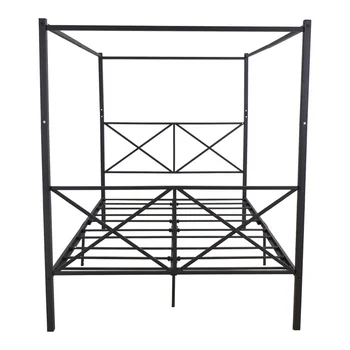 BOFENG 4-Post Queen Size Modern Metal Canopy Bed Mattress Support Headboard and Footboard - Black
BOFENG 4-Post Queen Size Modern Metal Canopy Bed Mattress Support Headboard and Footboard - Black