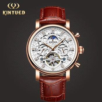 KINYUED Men Watch Automatic Tourbillon Mechanical Watches Mens Skeleton Moon Phase Wristwatch Man Sports Relogio Masculino 2020 
KINYUED Men Watch Automatic Tourbillon Mechanical Watches Mens Skeleton Moon Phase Wristwatch Man Sports Relogio Masculino 2020