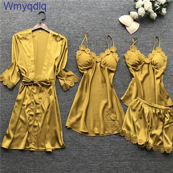 Wmyqdlq Summer 4-Piece Ladies Sexy Lace Woman Pyjamas Suit Sleepwear Girls Nightdress Nightgown New Product Explosion
Wmyqdlq Summer 4-Piece Ladies Sexy Lace Woman Pyjamas Suit Sleepwear Girls Nightdress Nightgown New Product Explosion