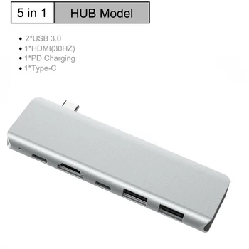 Portable 5-In-1 USB C Hub Type-C to HDMI 4K 2x USB 3.0and PD Charge Port Type-C Multiport Adapter Aluminum alloy shell
Portable 5-In-1 USB C Hub Type-C to HDMI 4K 2x USB 3.0and PD Charge Port Type-C Multiport Adapter Aluminum alloy shell