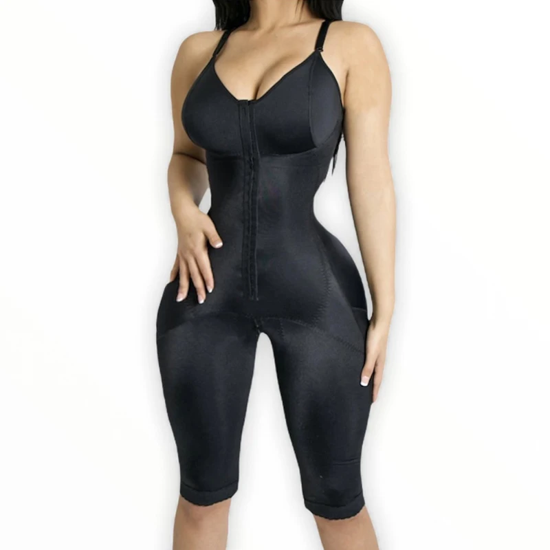 

Black Full Body Keen Length Women Shaper BBL Skims Tummy Control Postpartum Hip Enhancer Butt Lifter Shapewear Fajas Colombianas