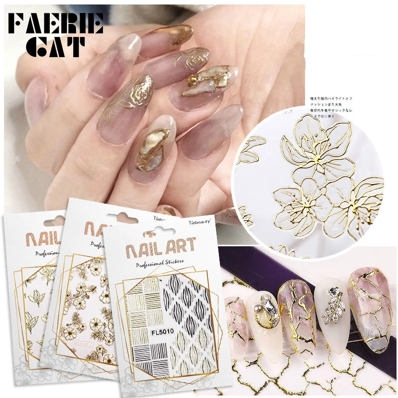 1pc New Nail Art Stickers 3D Japanese Bronzing Flowers Line Mesh Metal Color Lace Gold Sticker Decal DIY Nail Tips Accessories
1pc New Nail Art Stickers 3D Japanese Bronzing Flowers Line Mesh Metal Color Lace Gold Sticker Decal DIY Nail Tips Accessories