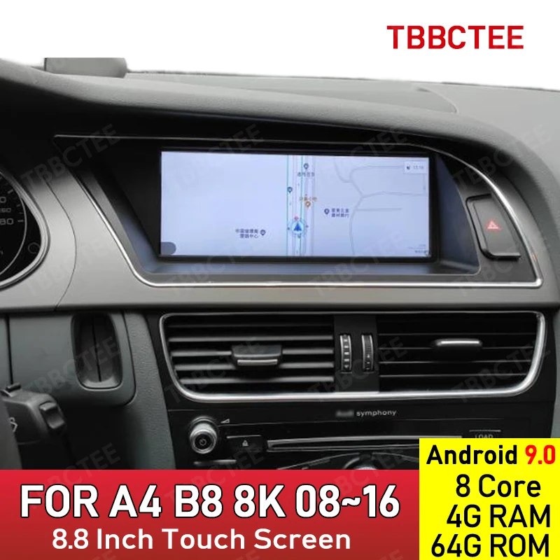 Android 9 0 Восьмиядерный 4 + 64 Гб автомобильное радио для Audi A4 B8 8K 2008 ~ 2016 MMI
