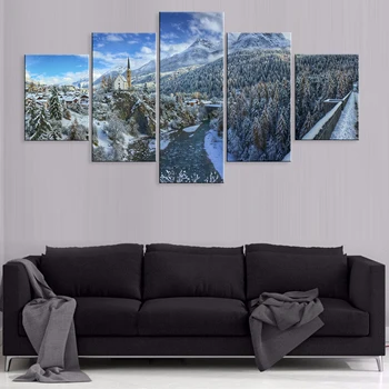 Hd Printed 5 Pieces Artwork Modular Poster Canvas Room Home Decor Framework Landscape Snow Mountain Beautiful Scenery Forest
Hd Printed 5 Pieces Artwork Modular Poster Canvas Room Home Decor Framework Landscape Snow Mountain Beautiful Scenery Forest