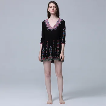 new Bohemian tour deep v-neck vintage delicate embroidered dress loose mid-sleeve beach sexy
new Bohemian tour deep v-neck vintage delicate embroidered dress loose mid-sleeve beach sexy