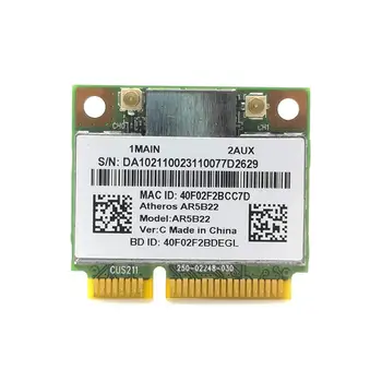 Atheros AzureWave AR9462 AR5B22 WB222 Half Mini PCIe 300Mbps+Bluetooth4.0 WLAN Wifi Wireless Card
Atheros AzureWave AR9462 AR5B22 WB222 Half Mini PCIe 300Mbps+Bluetooth4.0 WLAN Wifi Wireless Card