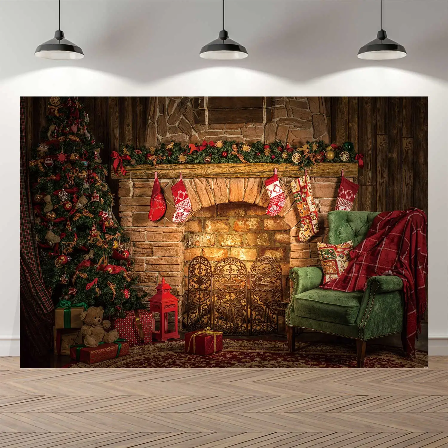 Christmas Tree Wooden Board Star Deer Baby Photography Backgrounds Customized Photographic Backdrops For Photo Studio | Электроника