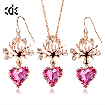 CDE Fashion Tree of Life Pendant Necklace Dangle Earrings Set with Heart Crystal from Swarovski Women Jewelry Set Christmas Gift
CDE Fashion Tree of Life Pendant Necklace Dangle Earrings Set with Heart Crystal from Swarovski Women Jewelry Set Christmas Gift