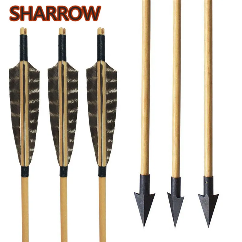 6pcs Archery Wooden Arrows 31 Inches Handmade Arrows With 5 " Natural Feather Arrowheads For Bow Hunting Shooting Accessories
6pcs Archery Wooden Arrows 31 Inches Handmade Arrows With 5 " Natural Feather Arrowheads For Bow Hunting Shooting Accessories