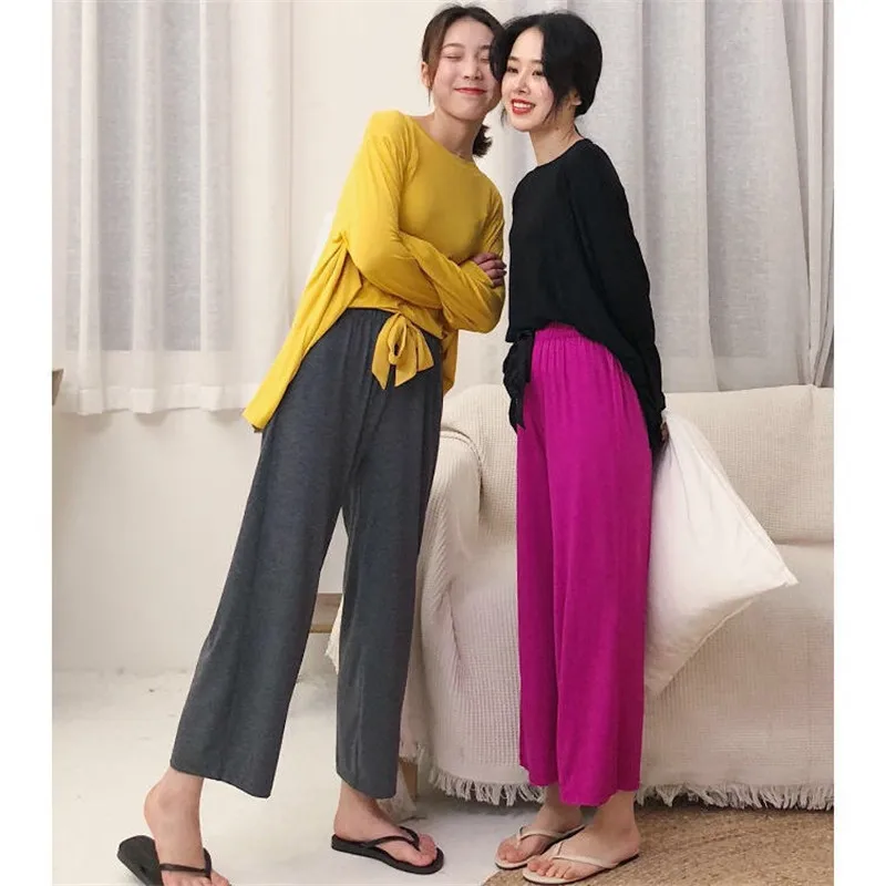 Modal Pajamas Set Women Long Sleeve Pants 2Piece/Set loose plus size autumn Female Thin Pyjama Round Neck Homewear Set
Modal Pajamas Set Women Long Sleeve Pants 2Piece/Set loose plus size autumn Female Thin Pyjama Round Neck Homewear Set