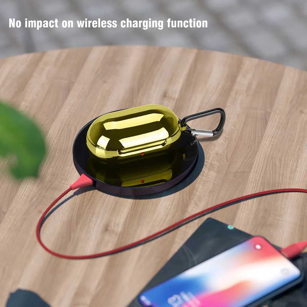 Ouhaobin Earphone Case For Samsung Galaxy Buds 2019 Sports Bluetooth Earphone Plating Soft TPU Full Protective Cover Case