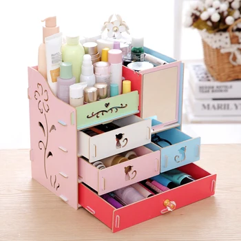 Makeup Cosmetic Storage Box Desktop Storage Box Assembly Wooden Large Capacity DIY Jewelry Container Organizer with Mirror Multi
Makeup Cosmetic Storage Box Desktop Storage Box Assembly Wooden Large Capacity DIY Jewelry Container Organizer with Mirror Multi