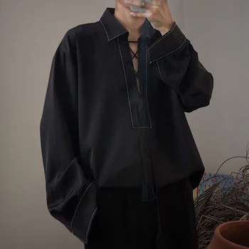 Fashion Solid Color Women Shirt Top Lace Up Tassel V Neck Lady Blouses Pullovers Casual Loose Autumn Lady Shirts Tops
Fashion Solid Color Women Shirt Top Lace Up Tassel V Neck Lady Blouses Pullovers Casual Loose Autumn Lady Shirts Tops