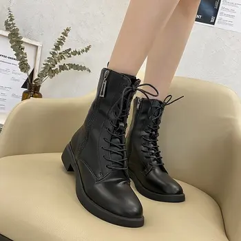 Fashion Ankle Boots Zipper Shoes Woman Square Heel Platform PU Leather Warm Boots Lace Up Women Shoes Casual Botas Mujer Girls
Fashion Ankle Boots Zipper Shoes Woman Square Heel Platform PU Leather Warm Boots Lace Up Women Shoes Casual Botas Mujer Girls