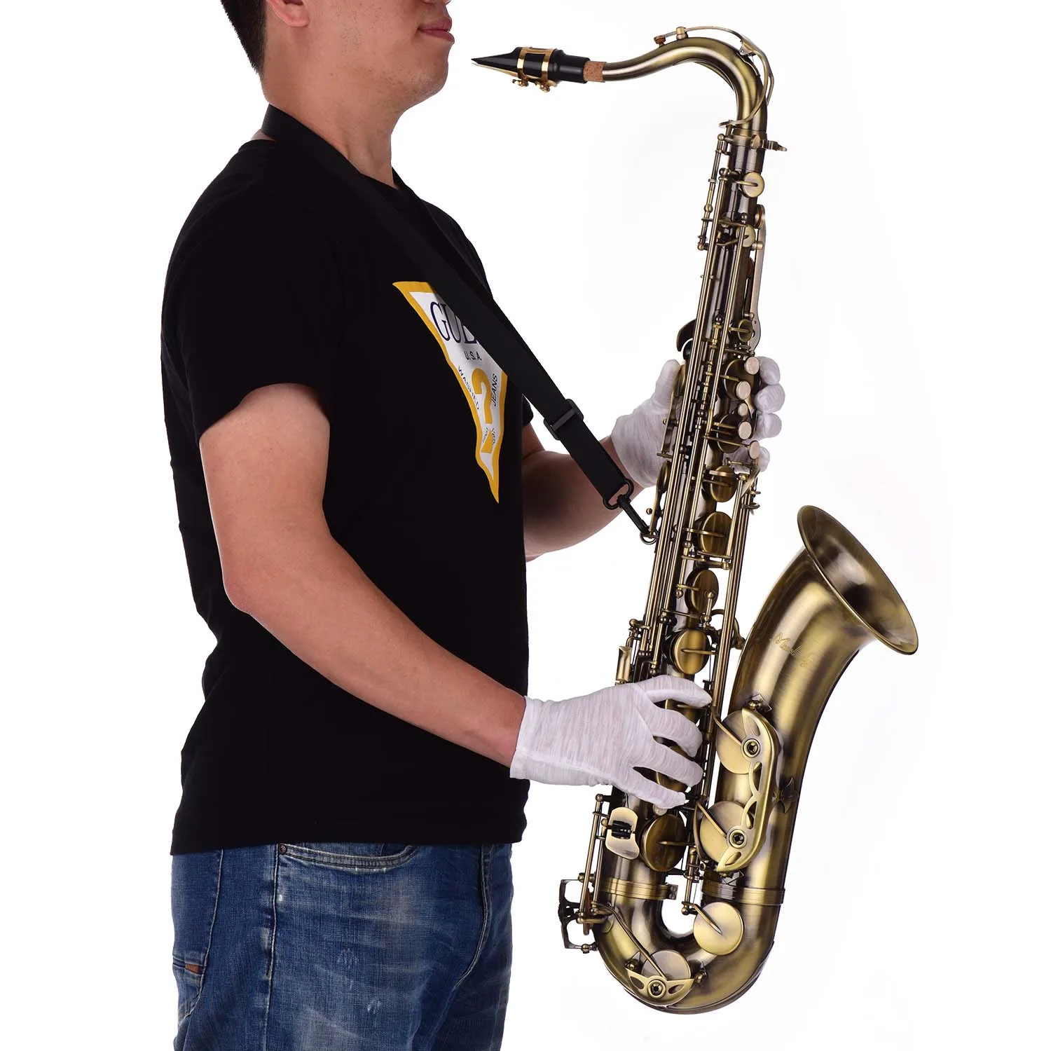 ALTO Saxophon Sax Reinigungswerkzeug Durchziehbürste Blau 