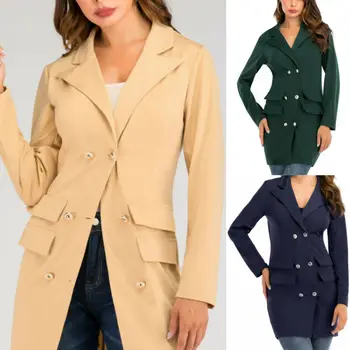 Women Autumn Long Sleeve Coat Jacket Fashion Solid Color Ladies Slim Casual Long Overcoat
Women Autumn Long Sleeve Coat Jacket Fashion Solid Color Ladies Slim Casual Long Overcoat