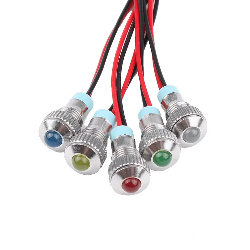 1pcs 8mm Convex head LED Metal Indicator light 8mm waterproof Signal lamp 6V 12V 24V 220v with wire red yellow blue green white
1pcs 8mm Convex head LED Metal Indicator light 8mm waterproof Signal lamp 6V 12V 24V 220v with wire red yellow blue green white
