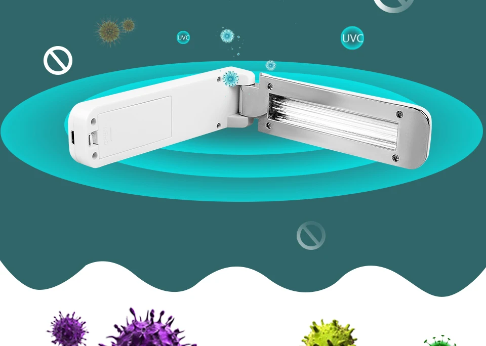 Esterilizador de luz UV plegable lámpara de desinfección portátil, desinfectante de mano con USB, Lámparas ultravioleta, luz germicida UVC, linterna Esterilizador de luz UV plegable lámpara de desinfección portátil, desinfectante de mano con USB, Lámparas ultravioleta, luz germicida UVC, linterna