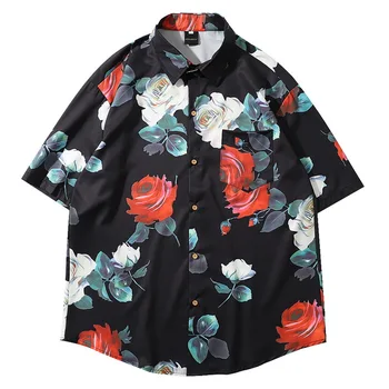 Mens Short Sleeve Casual Shirt Fashion Rose Flower 3D Print Floral Shirt Tops Summer Mens Turn-down Collar Loose Shirt Blouse
Mens Short Sleeve Casual Shirt Fashion Rose Flower 3D Print Floral Shirt Tops Summer Mens Turn-down Collar Loose Shirt Blouse