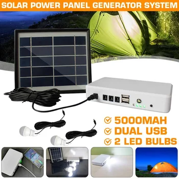 Solar Panel Generator Lighting Kit USB Solar Charger with 2 LED Light Bulb Emergency Light +5V 1.5A Output Phone Charger
Solar Panel Generator Lighting Kit USB Solar Charger with 2 LED Light Bulb Emergency Light +5V 1.5A Output Phone Charger