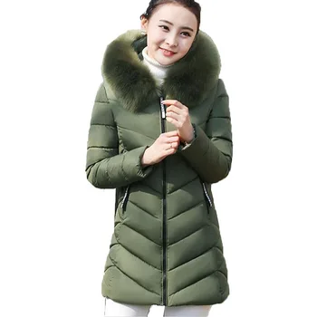 2019 Winter Cotton Coat Long Slim Slimming Cotton Jacket Large Size Fur Collar Thick Down Cotton Parkas Outerwear Female A187
2019 Winter Cotton Coat Long Slim Slimming Cotton Jacket Large Size Fur Collar Thick Down Cotton Parkas Outerwear Female A187
