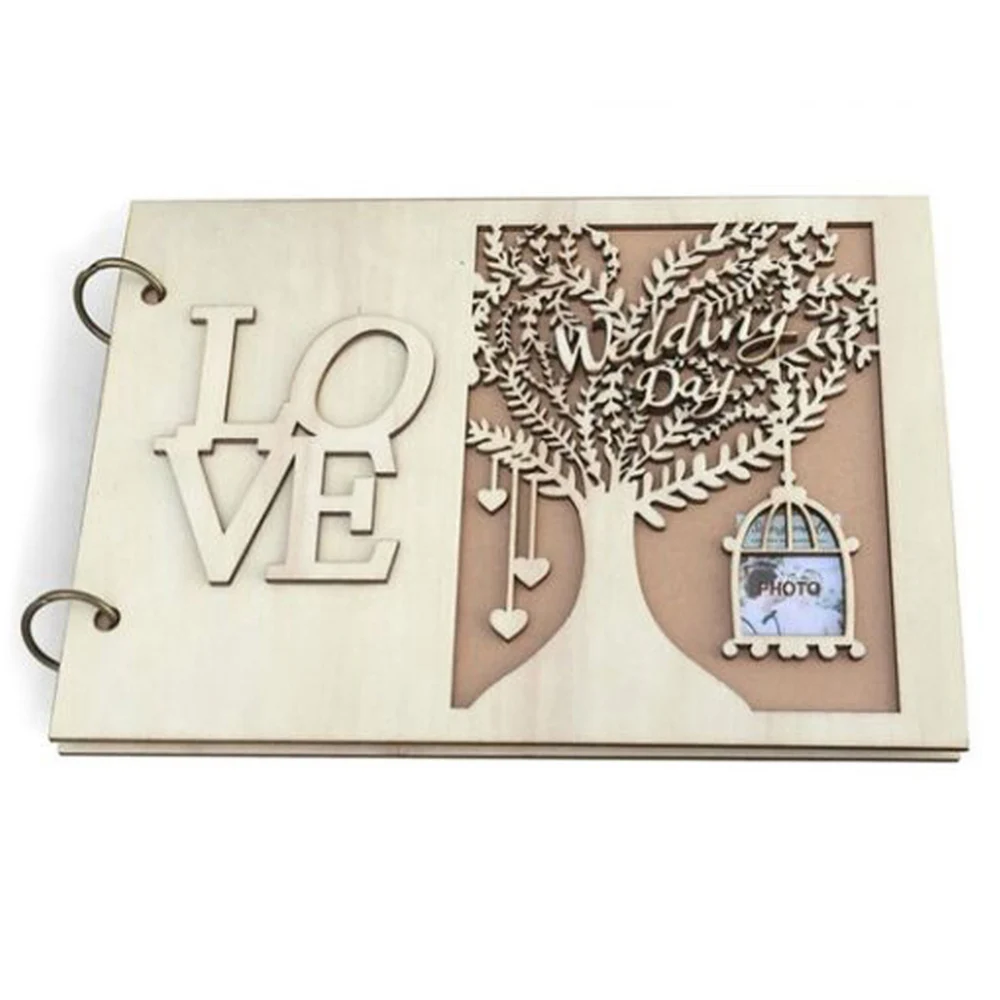 8 X 6 pulgadas de madera creativa /álbum de fotos de bricolaje libro de recuerdos pegatina regalo de memoria amor