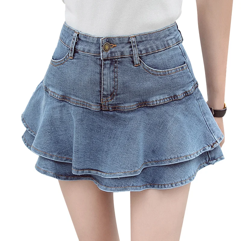 Denim Mini Skirt Woman 2020 New Summer Korean Style High Waist Slim Fit Ruffles A Line Mini Skirt Faldas
Denim Mini Skirt Woman 2020 New Summer Korean Style High Waist Slim Fit Ruffles A Line Mini Skirt Faldas