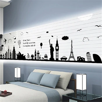 World Famous Building Silhouette Wall Stickers Eiffel Tower Statue Of Liberty Clock Tower Baseboard Decal Home Decor Accessories
World Famous Building Silhouette Wall Stickers Eiffel Tower Statue Of Liberty Clock Tower Baseboard Decal Home Decor Accessories