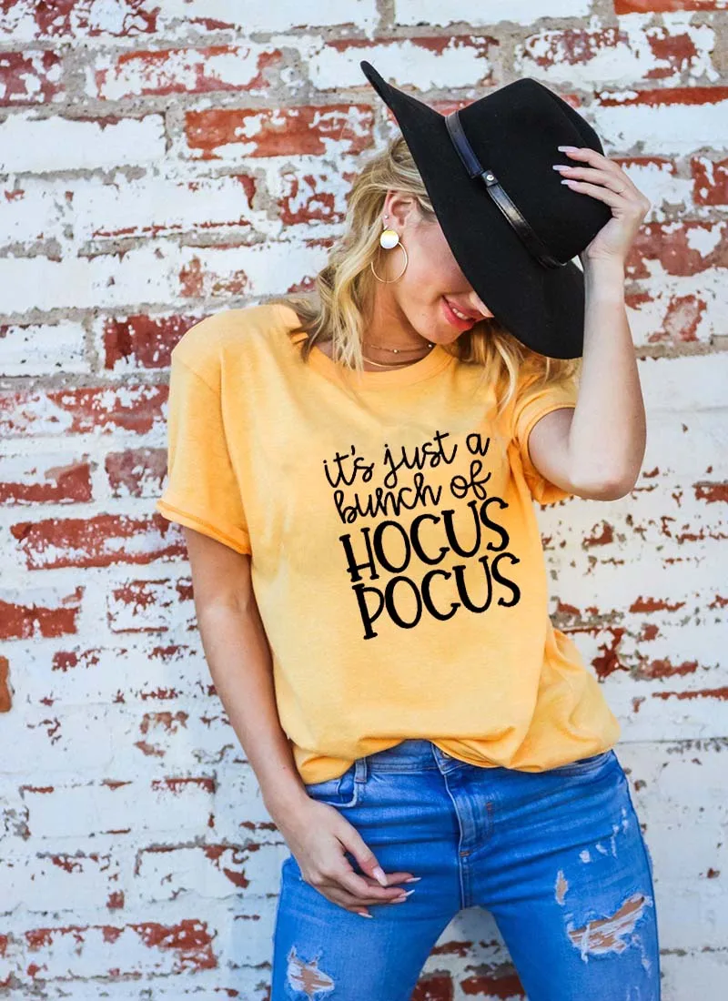 It's Just A Bunch Of Hocus Pocus Printed New Arrival Unisex Funny Casual 100%Cotton Short Sleeve tops tee halloween t-shirt Fall Tees halloween party shirts
It's Just A Bunch Of Hocus Pocus Printed New Arrival Unisex Funny Casual 100%Cotton Short Sleeve tops tee halloween t-shirt Fall Tees halloween party shirts