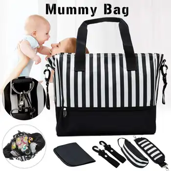 5PCS/Set Baby Nappy Tote Bag Diaper Bag Large Capacy Striped Mummy Maternity Bags Travel Nursing Bag Stroller Bag For Baby Care
5PCS/Set Baby Nappy Tote Bag Diaper Bag Large Capacy Striped Mummy Maternity Bags Travel Nursing Bag Stroller Bag For Baby Care
