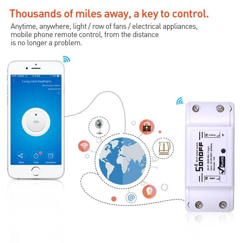 For Smart Home Electrical Switches SONOFF Basic R2 Mini DIY Wifi Wireless Smart Light Switch Module APP Remote Control Switch
For Smart Home Electrical Switches SONOFF Basic R2 Mini DIY Wifi Wireless Smart Light Switch Module APP Remote Control Switch