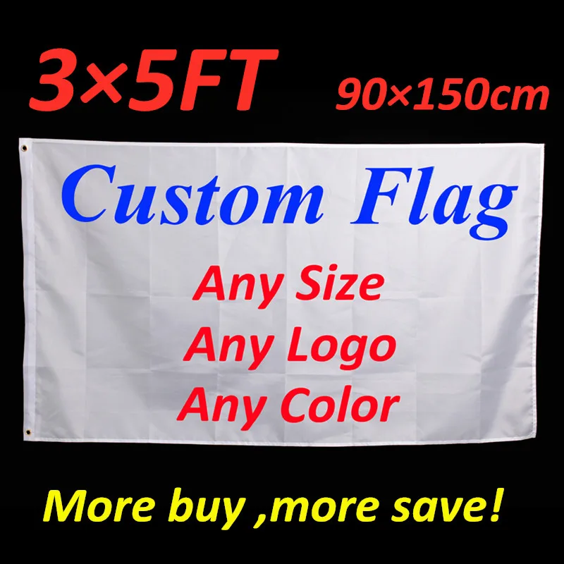 Пользовательский флаг печать 3x5 футов Летающий баннер 100D полиэфир Декор реклама