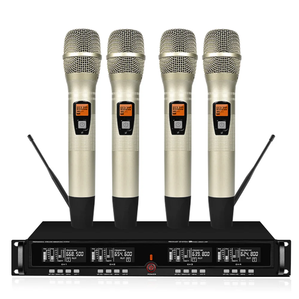 Four Channel Wireless Conference Microphone System Professional Microphone 4 Channel Dynamic 4 Handheld Microphone
Four Channel Wireless Conference Microphone System Professional Microphone 4 Channel Dynamic 4 Handheld Microphone