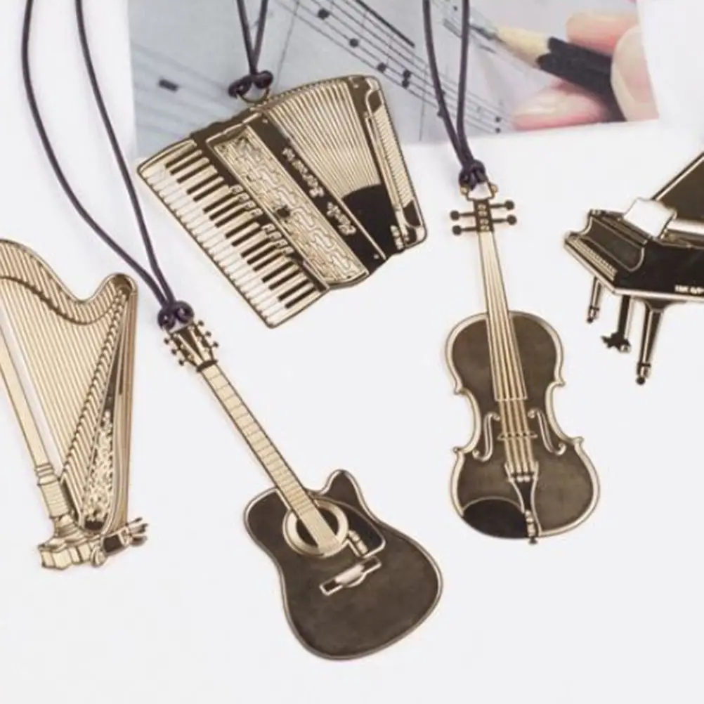 Cute Kawaii Golden Metal Music Bookmarks Piano Guitar Trumpet Designs Book marks Korean Stationery Gifts 822
Cute Kawaii Golden Metal Music Bookmarks Piano Guitar Trumpet Designs Book marks Korean Stationery Gifts 822