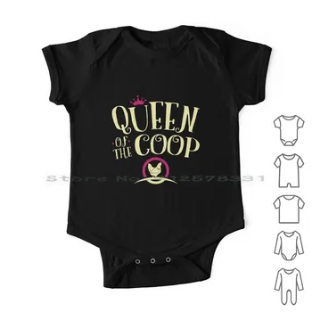 Queen Of The Coop Chicken Gifts For Women Newborn Baby Clothes Rompers Cotton Jumpsuits Crazy Chicken Lady Chicken Farmer