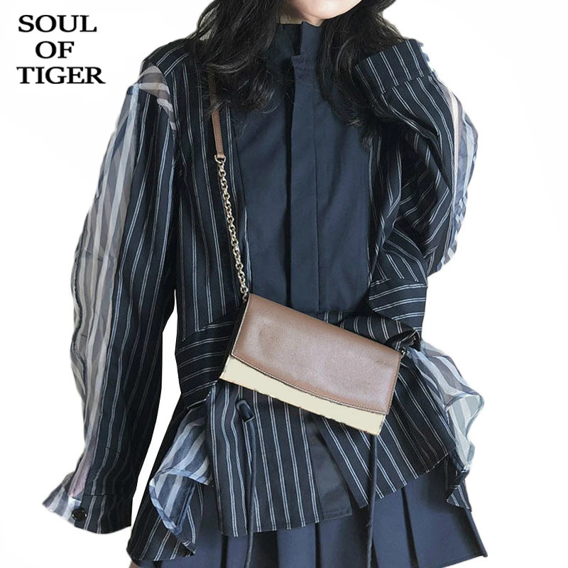 SOUL OF TIGER Autumn 2019 Fashion Korean Ladies Punk Tops And Blouses Women Sexy Lace Striped Shirts Vintage Female Loose Blusas
SOUL OF TIGER Autumn 2019 Fashion Korean Ladies Punk Tops And Blouses Women Sexy Lace Striped Shirts Vintage Female Loose Blusas