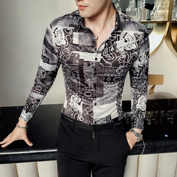2019 Men's Shirts Luxury Shirt Men's Casual Slim Long Sleeve Men's England Print Shirt Prom Party Shirt Camisa De Alta Calidad
2019 Men's Shirts Luxury Shirt Men's Casual Slim Long Sleeve Men's England Print Shirt Prom Party Shirt Camisa De Alta Calidad