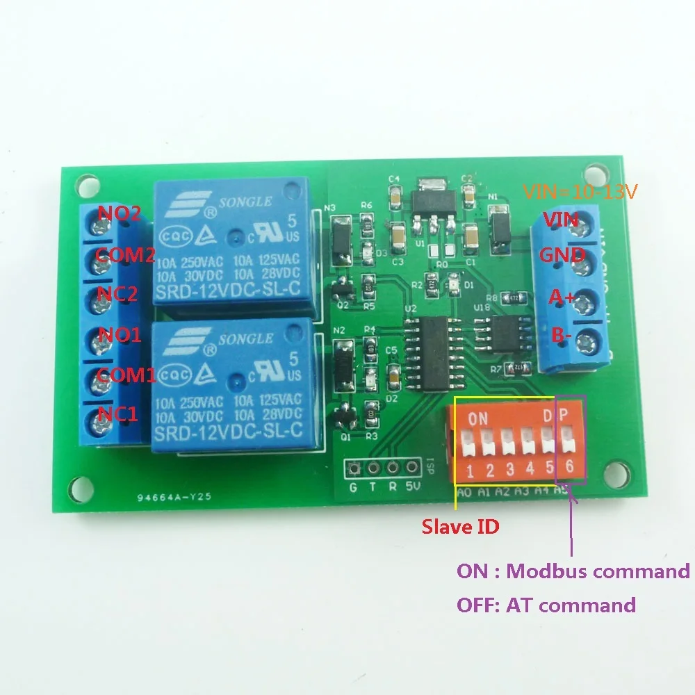 CE035_S with Shell 2CH RS485 Relay DC 12V Switch Board Modbus POLL AT command PLC for PTZ camera Electric door Water pumps LED
CE035_S with Shell 2CH RS485 Relay DC 12V Switch Board Modbus POLL AT command PLC for PTZ camera Electric door Water pumps LED