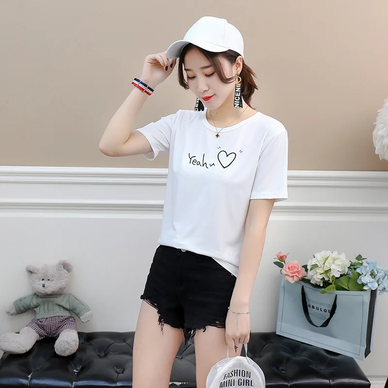 2019 Short Sleeve T-shirt WOMEN'S Dress Pullover Student Uniform Loose-Fit 7-Color 3D Heart Lettered Fashion Summer Selection Ne
2019 Short Sleeve T-shirt WOMEN'S Dress Pullover Student Uniform Loose-Fit 7-Color 3D Heart Lettered Fashion Summer Selection Ne
