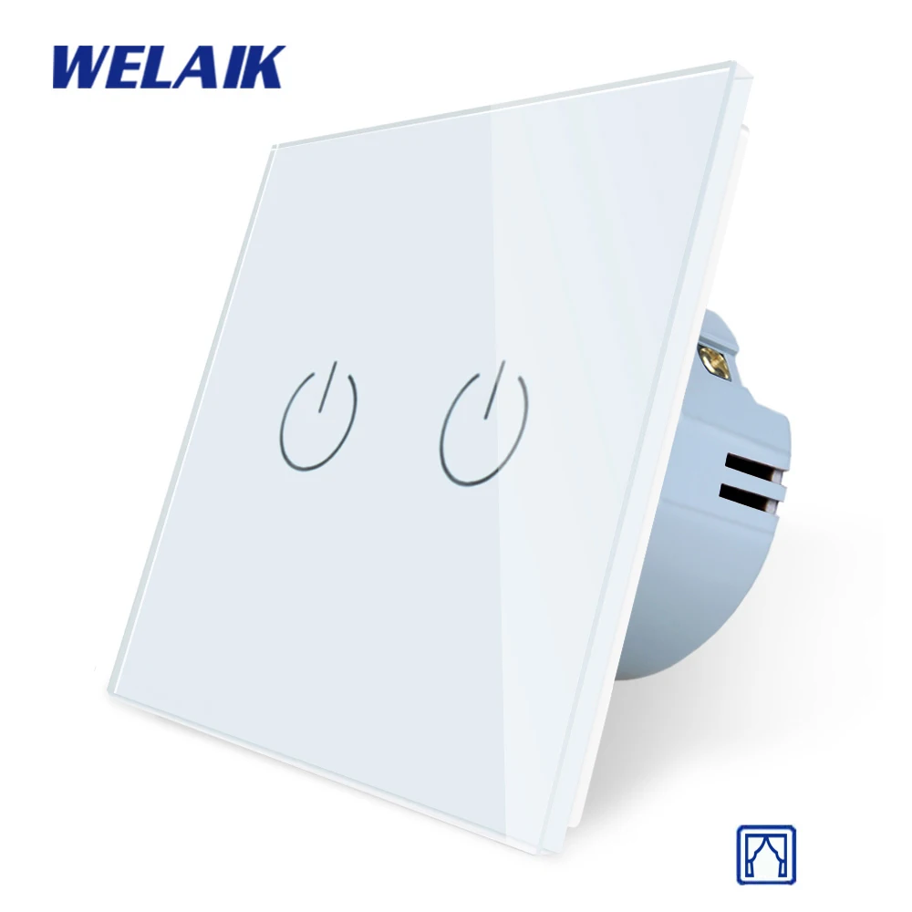WELAIK1 Brand EU 2Gang1Way curtain Touch Switch Crystal Glass Panel Switch European Standard Wall Light Switch A1921CLCW
WELAIK1 Brand EU 2Gang1Way curtain Touch Switch Crystal Glass Panel Switch European Standard Wall Light Switch A1921CLCW