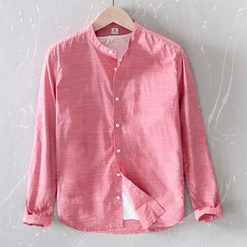 2020 Men Stripes Casual Stand Collar Pure Cotton Long-sleeved Shirt Youth Spring And Summer Comfortable Shirt
2020 Men Stripes Casual Stand Collar Pure Cotton Long-sleeved Shirt Youth Spring And Summer Comfortable Shirt