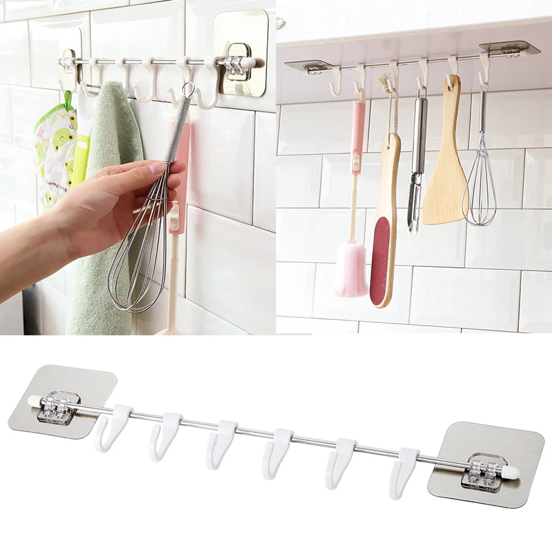 Sale 1PC Towel Rack 6 Hook Kitchen Hooks Cupboard Storage Shelf Towels Hanger Home Organizer Wardrobe Storage Rack Tools
Sale 1PC Towel Rack 6 Hook Kitchen Hooks Cupboard Storage Shelf Towels Hanger Home Organizer Wardrobe Storage Rack Tools