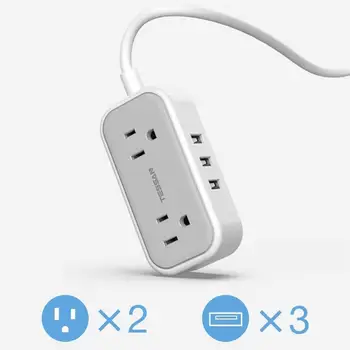 TESSAN Electrical Socket Extension 2 Widely Spaced Outlets 3 USB Charging Station Power Strip for Travel, Office/Home US Plug
TESSAN Electrical Socket Extension 2 Widely Spaced Outlets 3 USB Charging Station Power Strip for Travel, Office/Home US Plug