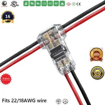 Wire Connectors Low Voltage T Tap Wire Connectors, 3 Way Wire Connector,T Type 2 Pinfor LED Strip,Automotive Connection 24-20AWG
Wire Connectors Low Voltage T Tap Wire Connectors, 3 Way Wire Connector,T Type 2 Pinfor LED Strip,Automotive Connection 24-20AWG