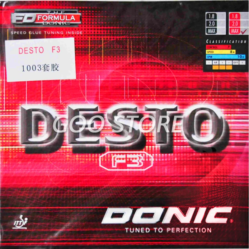 DONIC F3 DESTO Table Tennis Rubber Quick Attack Control pimples in with sponge ping pong tenis de mesa
DONIC F3 DESTO Table Tennis Rubber Quick Attack Control pimples in with sponge ping pong tenis de mesa