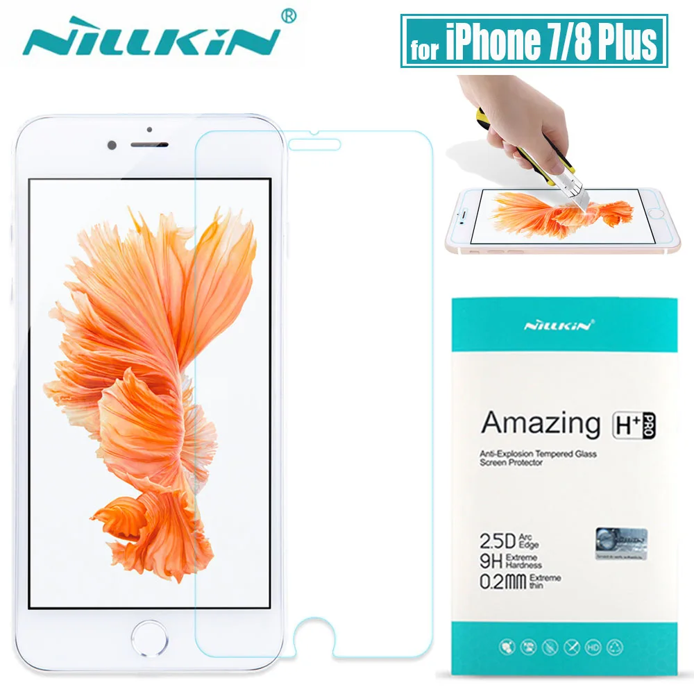 Nillkin for iPhone 8/7 Plus Glass Screen Protector 9H Clear Safety Protective Glass for Apple iPhone 7/8 Plus Tempered Glass
Nillkin for iPhone 8/7 Plus Glass Screen Protector 9H Clear Safety Protective Glass for Apple iPhone 7/8 Plus Tempered Glass
